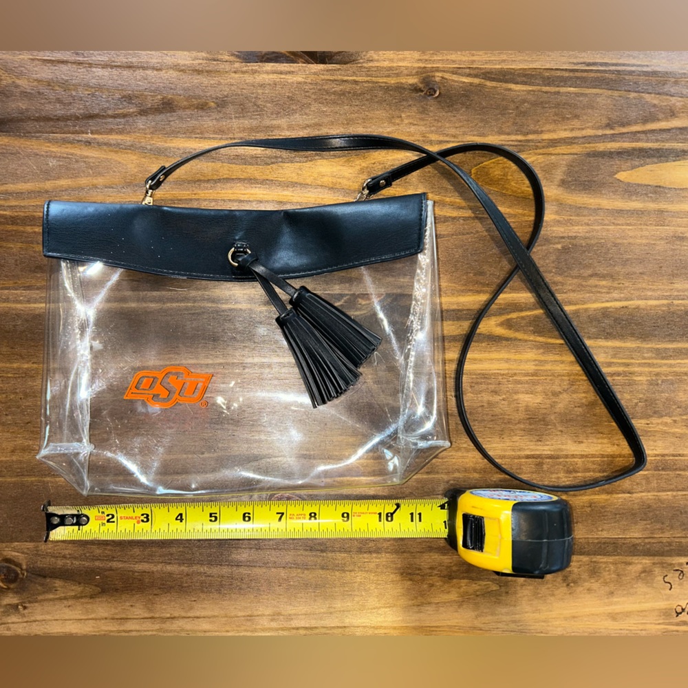 Clear and black OSU crossbody game day bag
